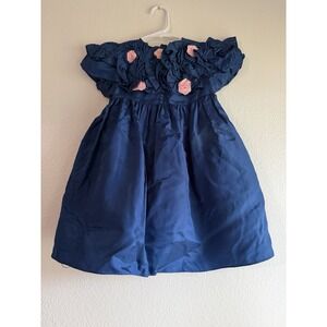 Vintage Jessica‎ McClintock Girls Blue Dress Size 3t Formal Zip Missing Tie Back